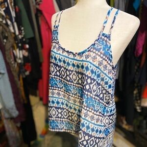 AMERICAN dream lightweight tank top blue white size large